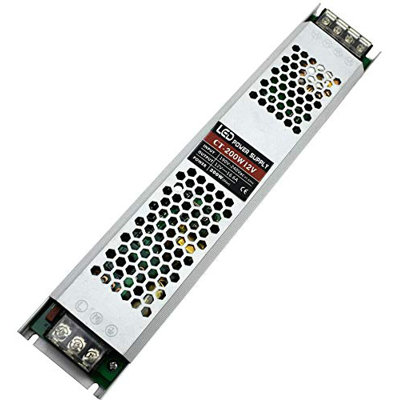 Slim LED Power Supply 200W Transformer IP20 AC 190-240V To DC 12V 50/60Hz For LED Bulbs Strip Lights And Power Accessories Indoor Use