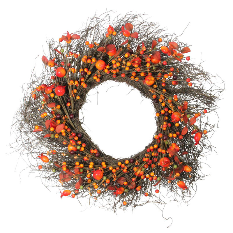 Couronne de brindilles artificielles Leaves and Berries