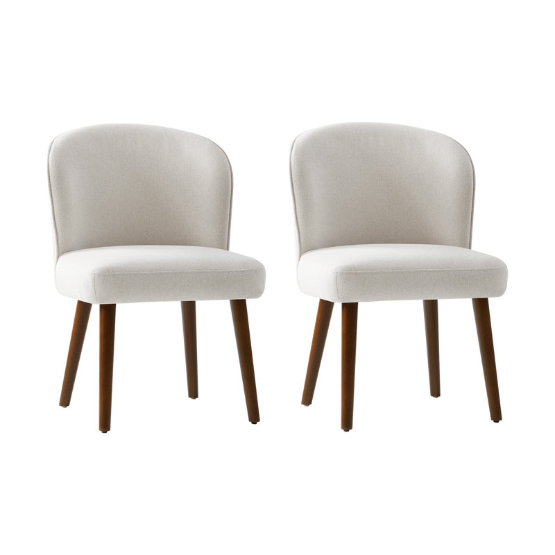 14cm H Upholstered Upholstered Back Dining Chair, 2, White