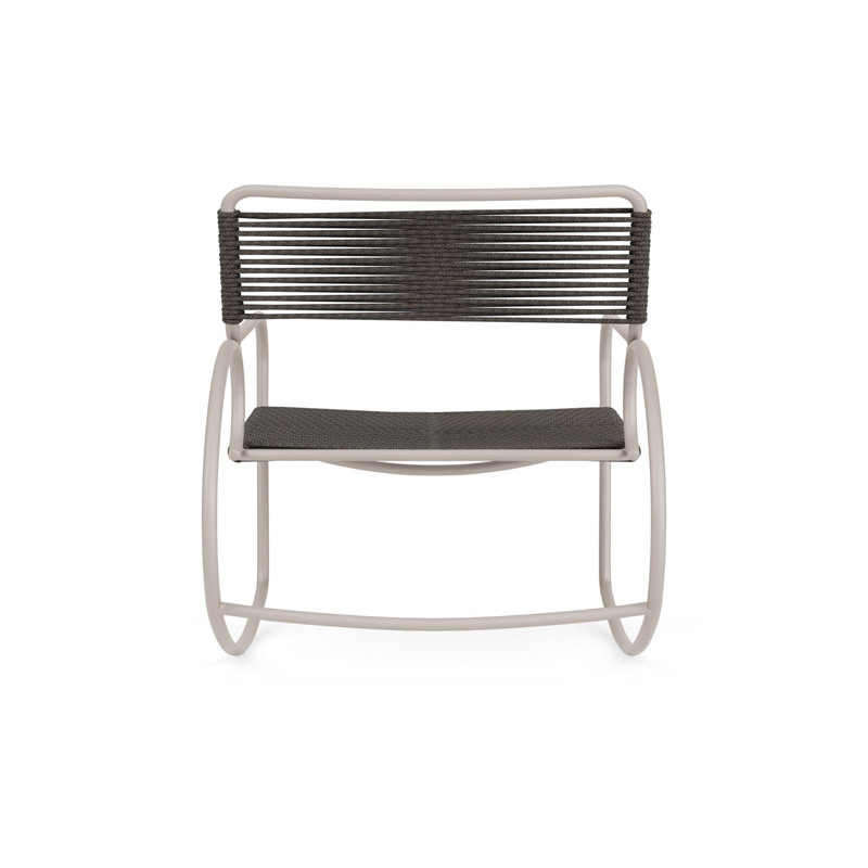Walter Lamb Outdoor Rocker Chair, Dove/Brown