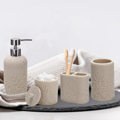 Beige Bathroom Accessories Set