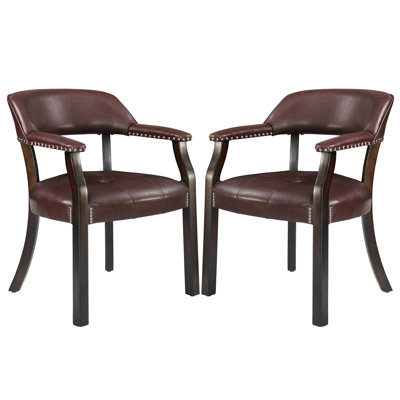 LUMERA Collection Tufted Arm Dining Chair Walnut