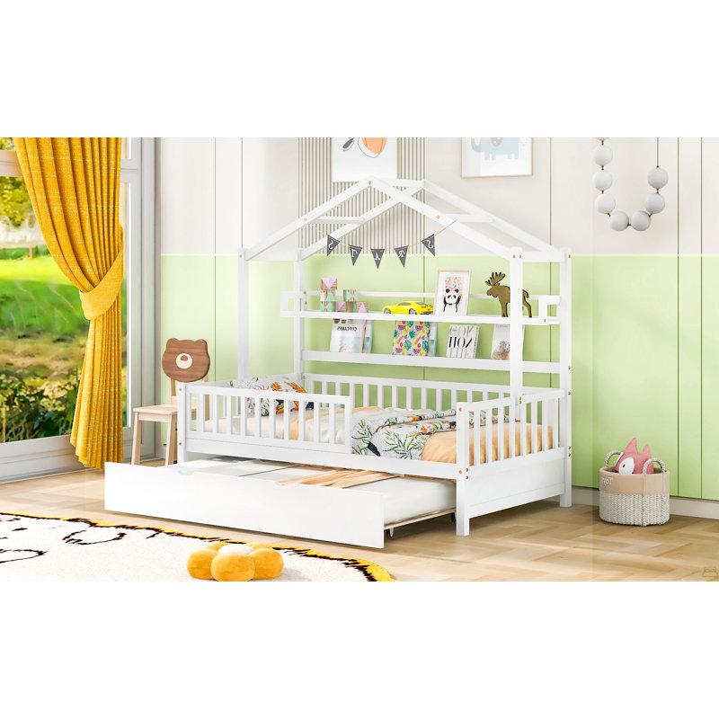 Lit simple en bois avec lit gigogne et lit pour enfant
