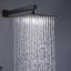 Robinet de douche mural 10 po noir mat avec système de robinet carré