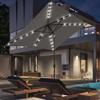 Lunsford 10' x 6.5' Rectangular Lighted Market Umbrella