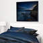 «Rocky Blue Ocean at Nighttime», reproduction de photo sur toile tendue encadrée-26681370