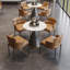 Ensemble de 4 chaises de table en cuir fritté Browm