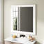 Miroir de salle de bain carré blanc mat 32 pouces, design distinctif et tracas - Installation facile