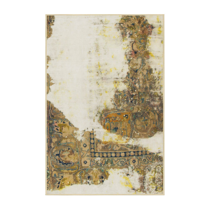 Abstract Indoor Rug, Rectangle 2' x 4'