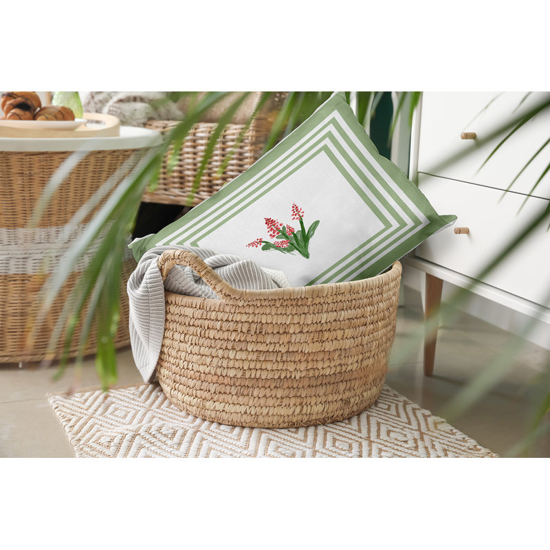 Floral Outdoor Reversible Throw Pillow, 14" H x 20" W, Rectangle