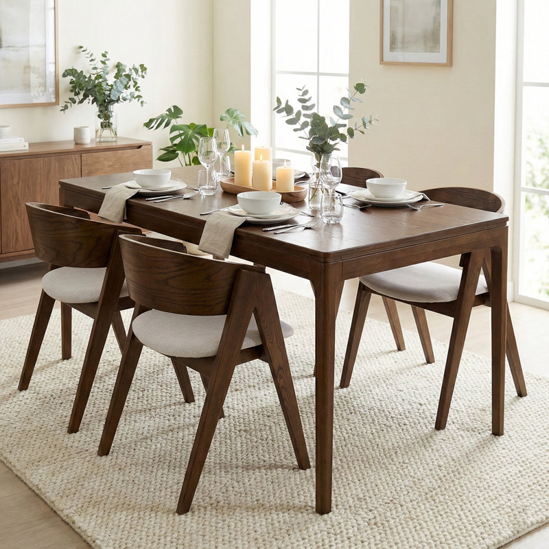 Kinfolk Rectangle Wooden Dining Table - 150cm, Walnut