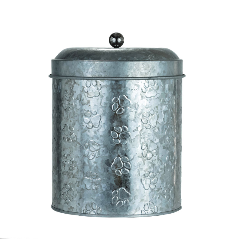 Pot à friandises galvanisé, H 8,25 po x l 6,5 po x P 6,5 po
