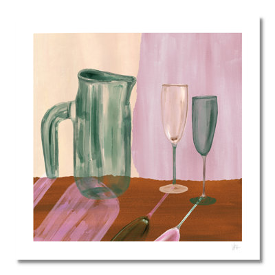 «Jug and Champagne Flutes Print» par Violets Print House