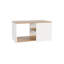 Table basse de 31 po de largeur avec trois tablettes blanches - chêne naturel