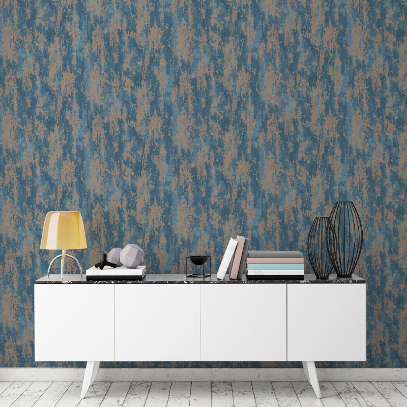 Boutique Industrial Texture Wallpaper, Turquoise