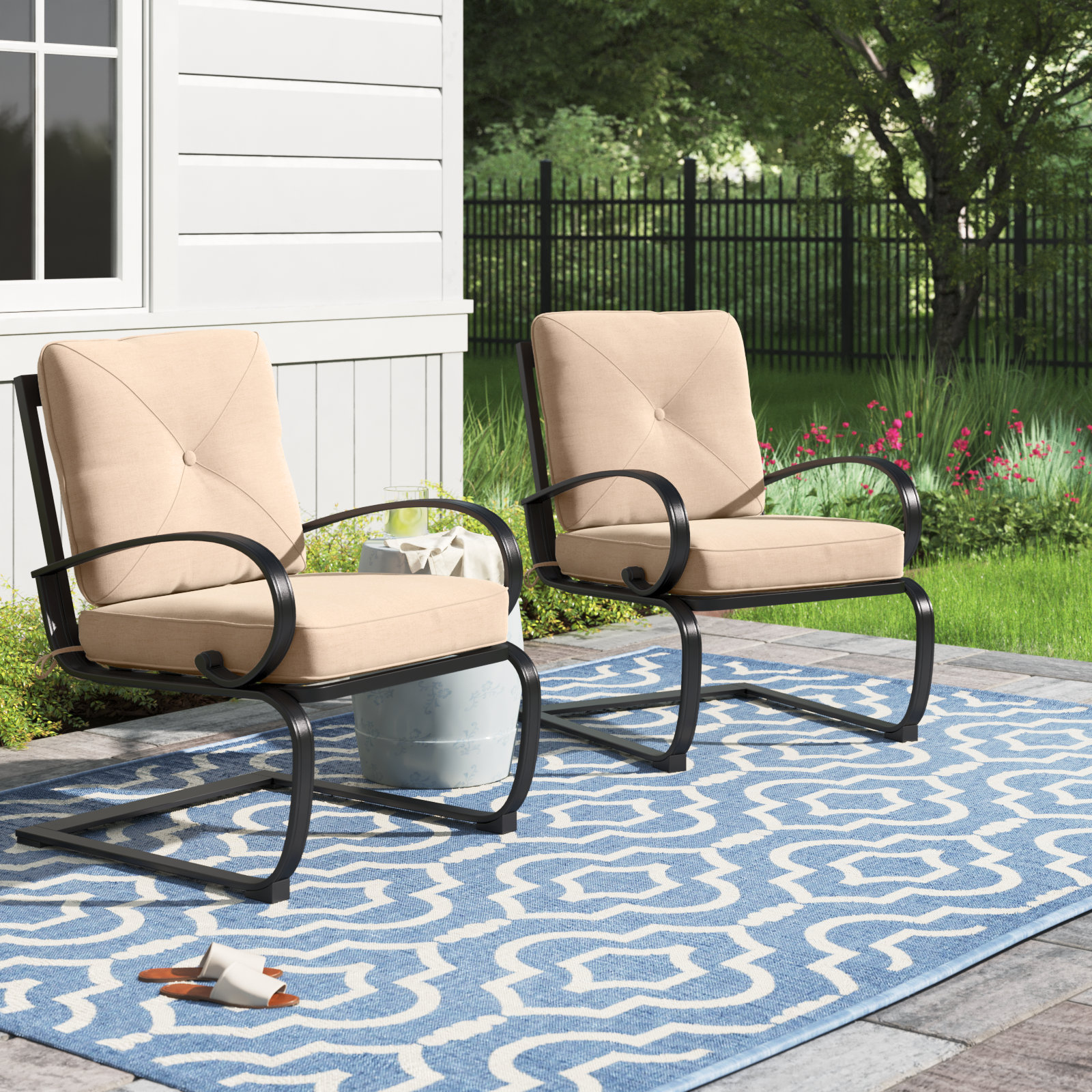 Alyah Spring Recliner Patio Chair with Cushions