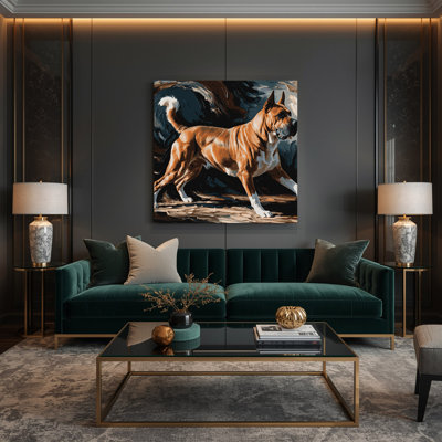 «Dogs Tosa», art mural sur toile noire