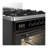 Majestic III Series 30 Inch Dual Fuel Range with 5 Sealed Burners in Glossy Black (Liquid Propane, Burnished Trim)-124828587-124828577-124828585