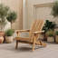 Chaise de patio pliante en bois d'acacia avec dossier à lattes, accoudoirs larges, structure en bois franc résistant à l'eau