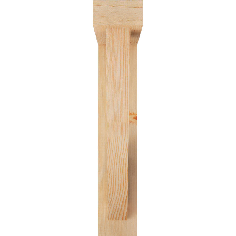 Traditional Block Bracket w/ Offset Brace, 22 x 18, 4"W Douglas Fir (Rough Sawn)