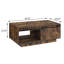 Table basse rustique en chêne avec porte de grange coulissante