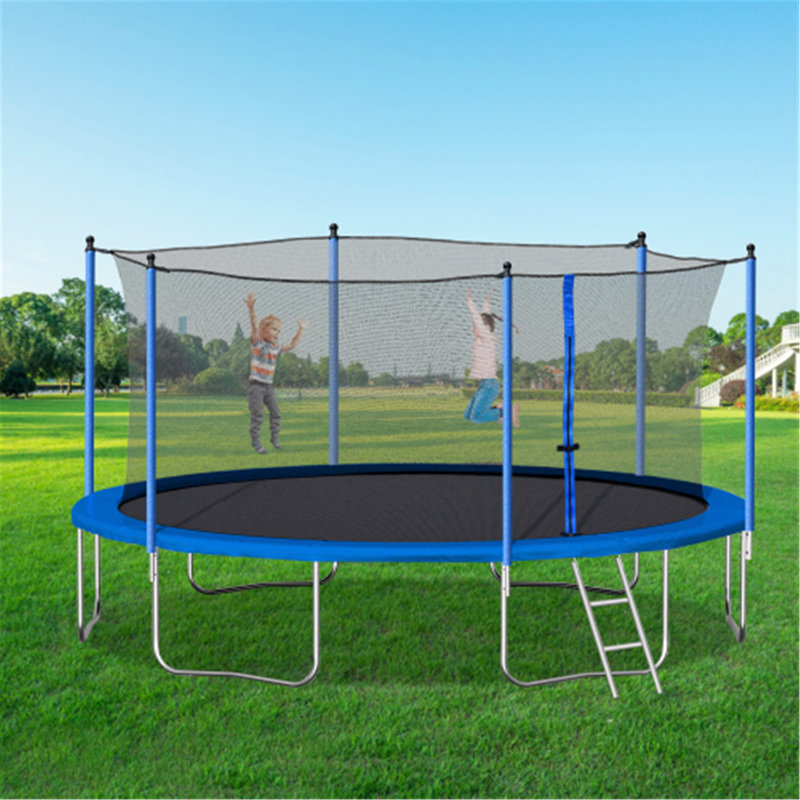 Trampoline de cour 13,84 pi avec enceinte sécuritaire Abrahams