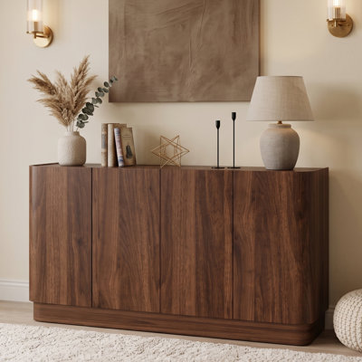 55" Sideboard Buffet Cabinet With 2 Adjustable Shelves Storage Credenza Accent Cabinet For Dining Room Living Room Entryway