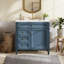 Meuble-lavabo de 36 po avec lavabo supérieur, meuble-lavabo moderne avec 2 tiroirs et tiroir escamotable, meuble-lavabo simple