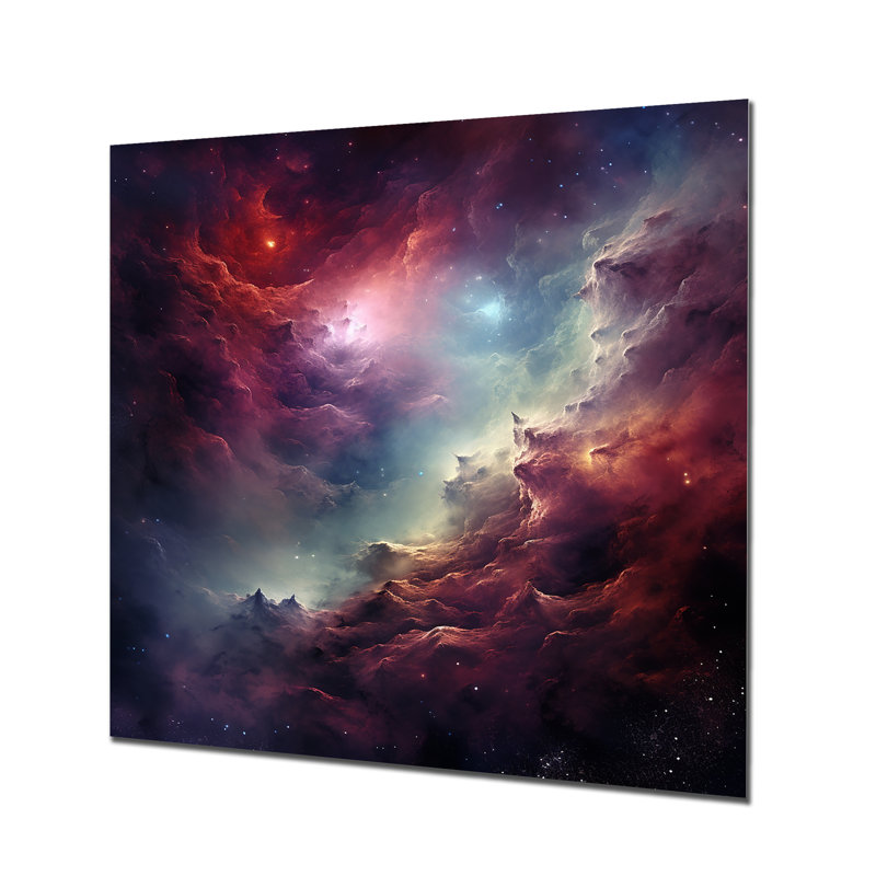 «Rose Interstellar Gaz Galaxy» - art mural en métal Galaxies, H 16 po x l 16 po x P 1 po