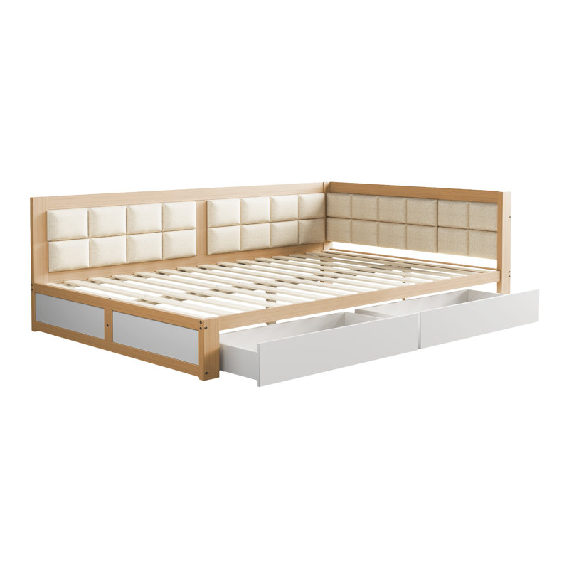 Bernardetta Upholstered Leather Daybed, Natural
