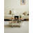 Movable oval metal glass coffee table with storage