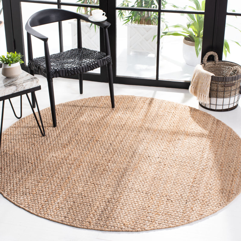 Erroll Pollux Carolene Geometric Handmade Tufted Jute Natural, Round 10'