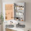 Surface Frameless LED Davaughn Mirror With 2 Adjustable Shelf & Bluetooth Speaker-1792617961