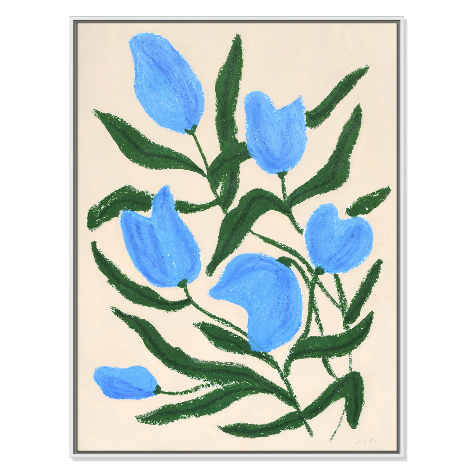 Blue Tulips Print by Camilla Bergqvist, 41.5" H x 31.5" W, White