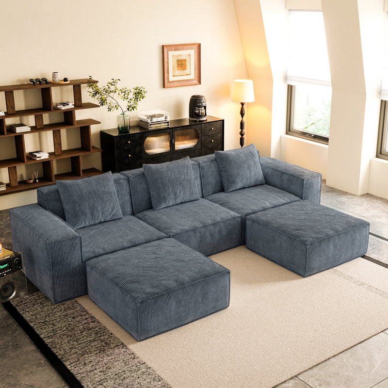 Canapé modulaire modulaire à conversion libre, H 28,3 po x l 118 po x P 39,4 po, 5