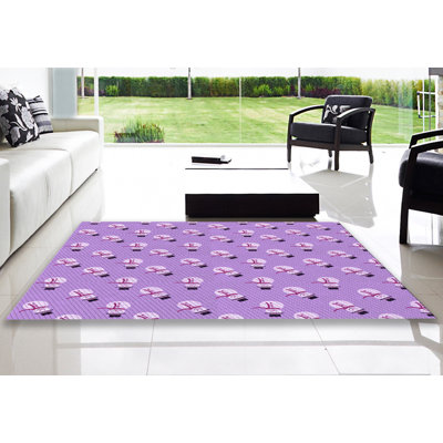 Tapis carré tissé à la machine en mauve
