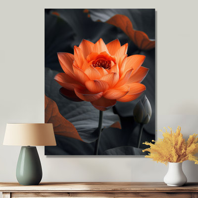 Décoration murale orange et gris rétro Lotus Photo III - Lotus