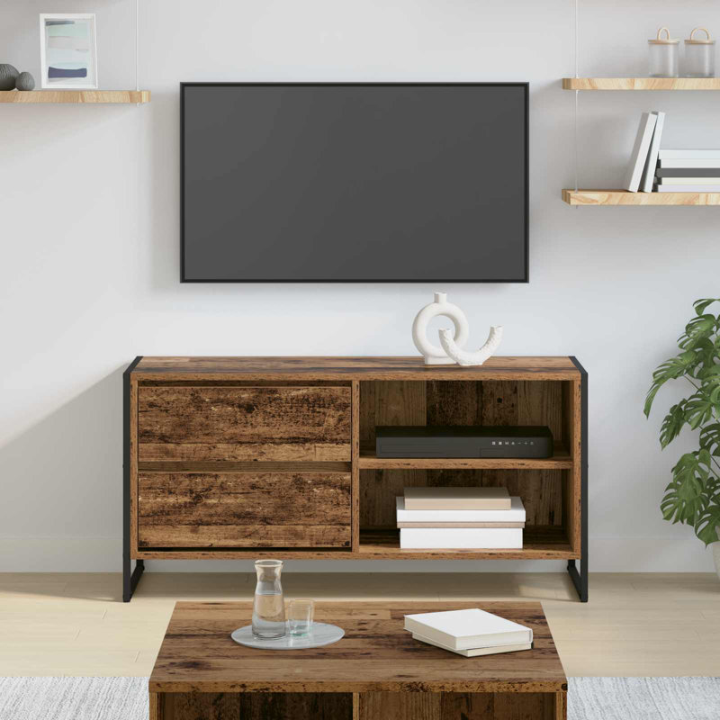 Unfinished TV Stand for TVs up to 43", Old Wood
