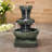 Luxembourg 16.4" H 3-Tier Outdoor Waterfall Fountain with LED Lights