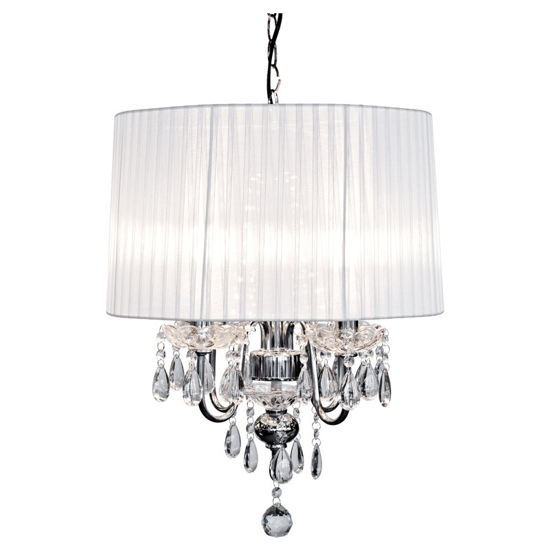Warwick 4 - Light Drum Chandelier, Silver, Black
