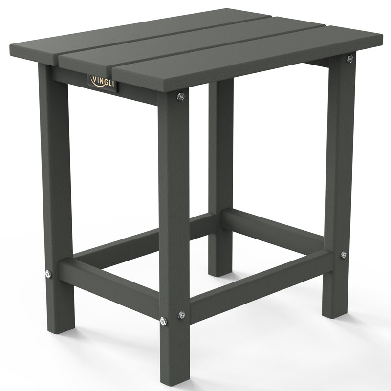Table d'appoint de patio en PEHD, Gris