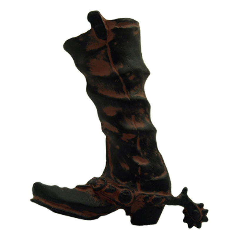 Fancy Footwear Novelty Pull, Left, Black with Terra Cotta Wash