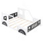 Lit plateforme double classique en forme de voiture avec roues, blanc