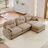 Basic Sectional Sofa, Modular  Sofa L-Shaped Couch With Ottoman, Premium Chenille Fabric,Tufted Cushion Backrest Design,Ergonomic Design-654689254