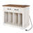 Audio Rack Large Record Player Stand End Table with Charging Station