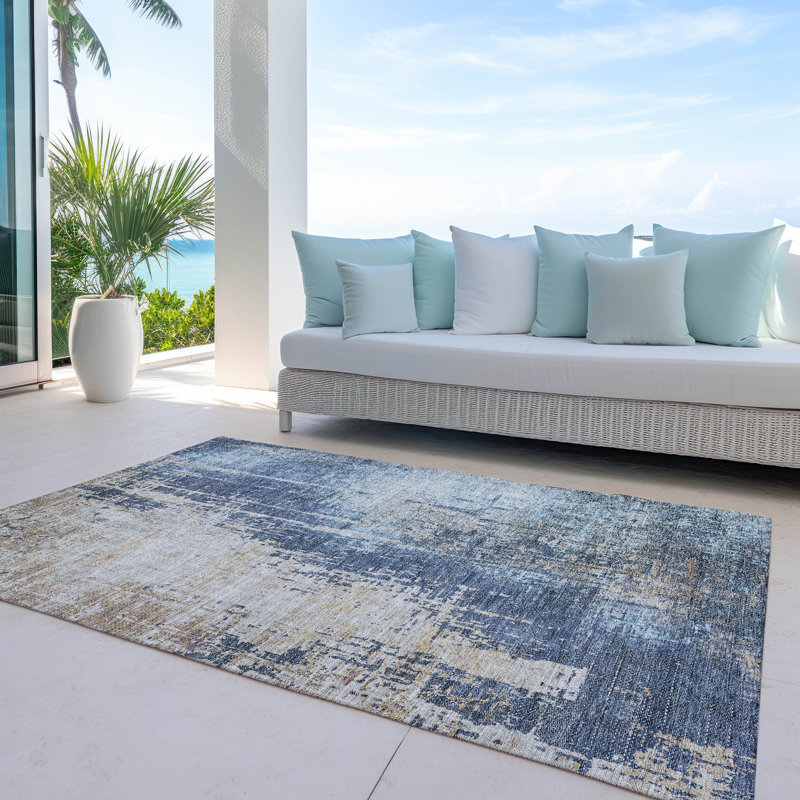 Malchow Washable Abstract Indoor / Outdoor Rug, Rectangle 8' x 10'