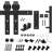 HomLux 8ft Heavy Duty Sturdy Sliding Barn Door Hardware Kit, Smoothly and Quietly, Easy to Install and Reusable - Fit 1 3/8-1 3/4" Thickness & 48" Wide Door Panel, Black(J Shape Hanger) Standard Single Track Barn Door Hardware Kit