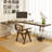 Tan+Clear Rectangular Solid Wood+Acrylic desks-108222365-108222368