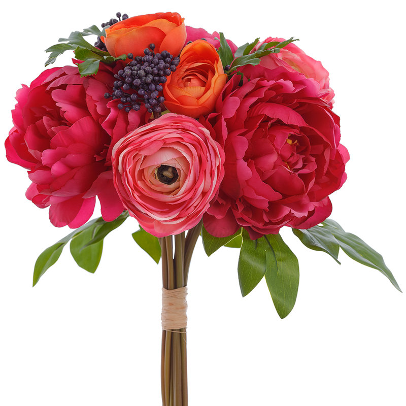 13"RT PEONY/RANUNCULUS BQT