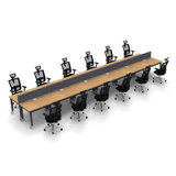 Desks Work Station Meeting Seminar Tables Model 27FB4745F54240B6ACF0D39597229A57 36 Pc Group Colour Beech Graphite Compact Space Maximum Collaboration – X-Thick Tops, Industrial Casters, Ready To Use.(Tables, Chairs, Screens Included)